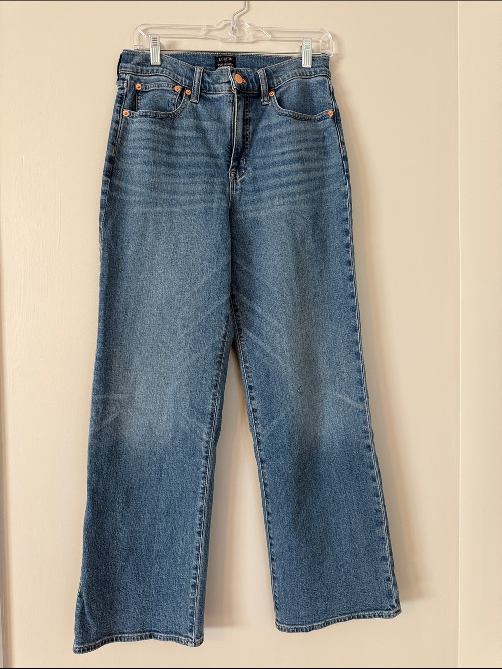J Crew full length slim wide leg jeans, sz27